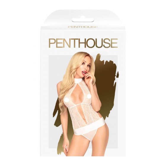 Penthouse Perfect Lover - užsegamas ant kaklo kūno juosta (balta)