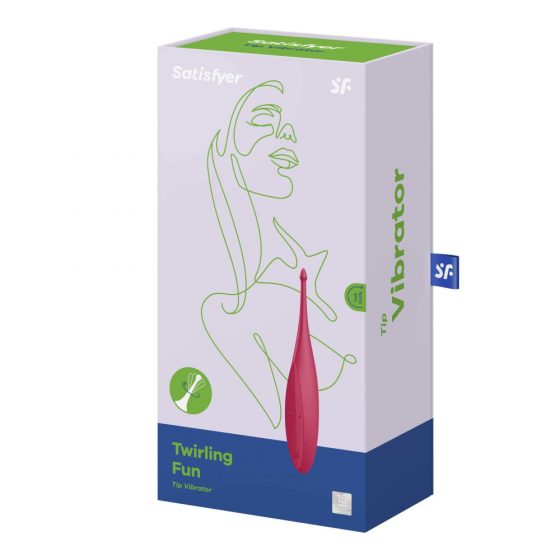 Satisfyer Twirling Fun - įkraunamas, atsparus vandeniui klitorio vibratorius (raudonas)