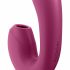 Satisfyer Sunray - akumuliatorinis, oro bangų 2in1 vibratorius (raudonas) 