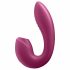 Satisfyer Sunray - akumuliatorinis, oro bangų 2in1 vibratorius (raudonas) 