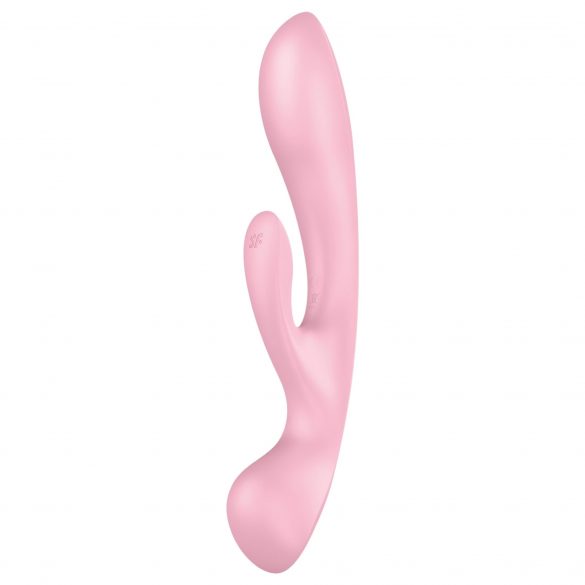 Satisfyer Triple Malonumas - akumuliatorinis vibrators su klitorio stimuliatoriumi (ružava) 