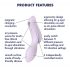 Satisfyer Curvy Trinity 2 - akumuliatorinis oro bangų 3in1 vibratorius (violetinis) 