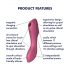 Satisfyer Curvy Trinity 3 - įkraunamas oro bangų 2in1 vibratorius (raudonas)