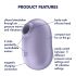 Satisfyer Pro To Go 2 - įkraunamas, oro bangomis veikiantis klitorio stimuliatorius (violetinis)