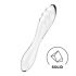 Satisfyer Dazzling Crystal 1 - Dvigubas stiklinis dildo (skaidrus) 