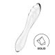 Satisfyer Dazzling Crystal 1 - Dvigubas stiklinis dildo (skaidrus) 