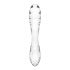 Satisfyer Dazzling Crystal 1 - Dvigubas stiklinis dildo (skaidrus) 