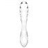 Satisfyer Dazzling Crystal 1 - dvigubas stiklinis dildo (skaidrus)