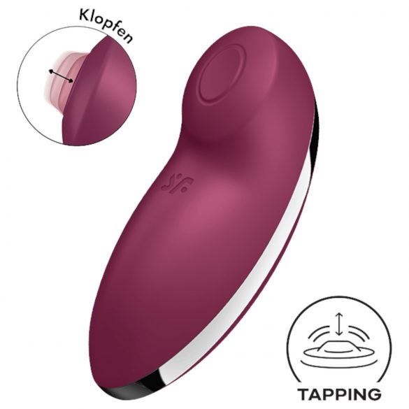 Satisfyer Tap & Climax 2 - 2in1 klitorio stimuliatorius ir vibratorius (raudonas)