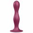 Satisfyer Double Ball-R - dvigubas kamuoliukais dildas su prilimpančiu pagrindu (raudonas) 