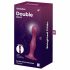 Satisfyer Double Ball-R - dvigubas kamuoliukais dildas su prilimpančiu pagrindu (raudonas) 