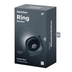   Satisfyer Ring Stroker – įkraunamas, vibruojantis masturbatorius (juodas)