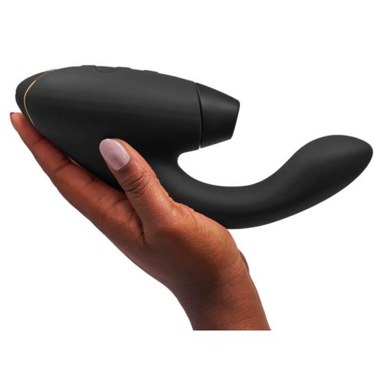 Womanizer Duo 2 - atsparus vandeniui G-taško vibratorius ir klitorio stimuliatorius (juodas)