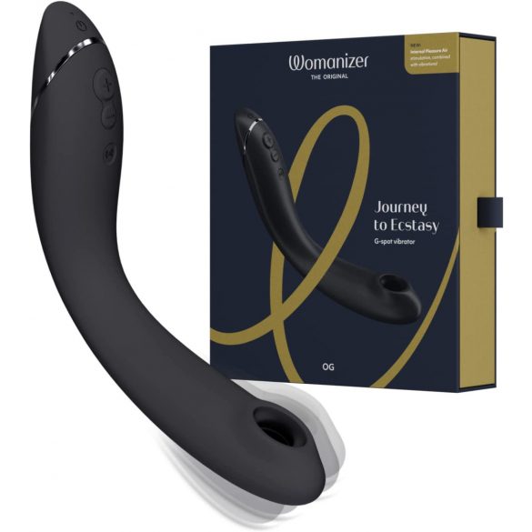 Womanizer OG - įkraunamas, oro bangų 2in1 vibratorius (juodas) 