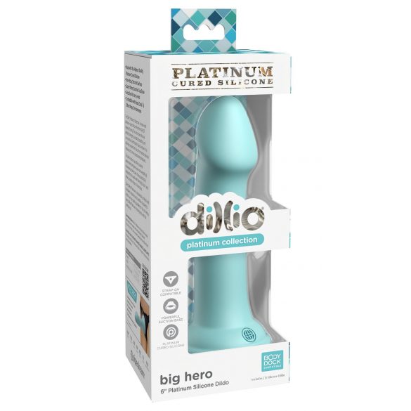 Dillio Big Hero - priklijuojamas dildo (17 cm) - turkio spalvos