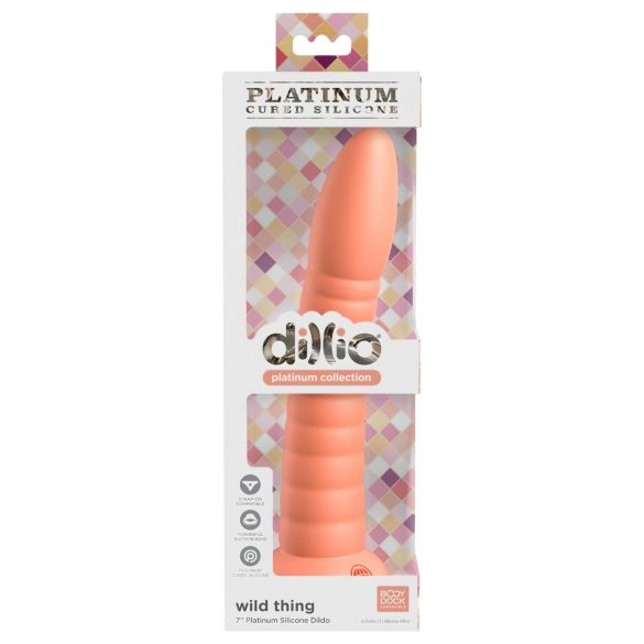 Dillio Wild Thing - su siurbtuku grublėtas dildo (19 cm) - oranžinis