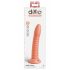 Dillio Laukinis Dalykas - su įsiurbimo puoduku raižytas dildo (19cm) - oranžinis 