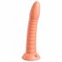 Dillio Laukinis Dalykas - su įsiurbimo puoduku raižytas dildo (19cm) - oranžinis 