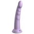 Dillio Slim Seven - Su siurbtuku ir stimuliuojančiu galvute natūralus dildo (20cm) - violetinis 