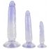 Crystal Clear - analinis treniruoklis su 3 dildo (permatomas mėlynas) 