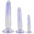 Crystal Clear - analinis treniruoklis su 3 dildo (permatomas mėlynas) 