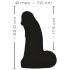 Realistixxx Real Giant - dildo su sėklidėmis - 22 cm (juodas)