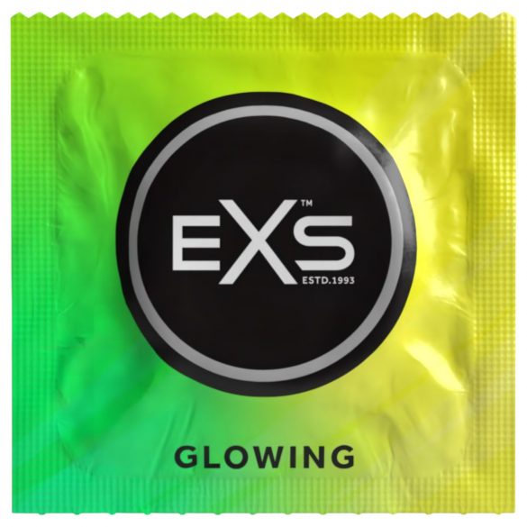 EXS Glow - šviečiantys veganiški prezervatyvai (3 vnt) 