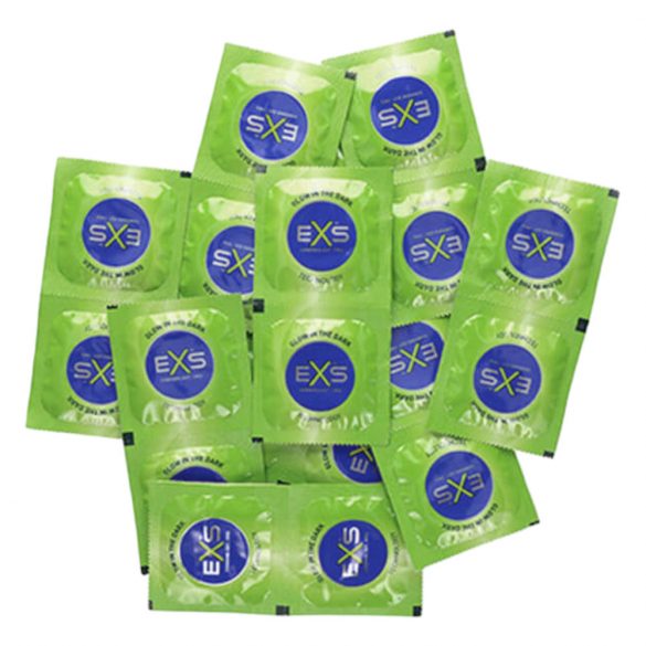 EXS Glow - švytinčios veganinės prezervatyvai (100 vnt.)