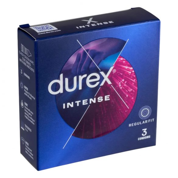 Durex Intense - briaunotos ir taškuotos prezervatyvai (3 vnt.)