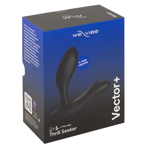 We-Vibe Vector+ - įkraunamas, išmanus analinis vibratorius (juodas)