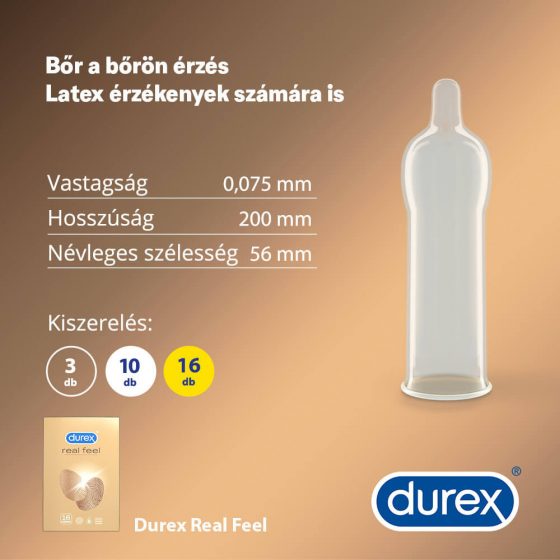 Durex Real Feel - latekso neturintys prezervatyvai (16 vnt)