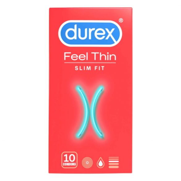 Durex Feel Thin Slim Fit - natūralaus pojūčio prezervatyvai (10vnt) 