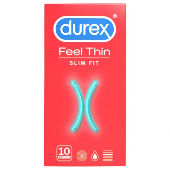 Durex Feel Thin Slim Fit - natūralaus pojūčio prezervatyvai (10 vnt.)