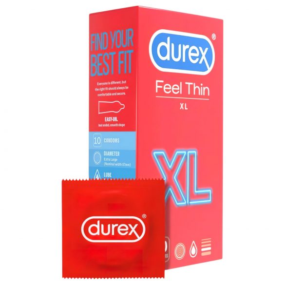 Durex Feel Thin XL - natūralaus pojūčio prezervatyvai (10 vnt.)