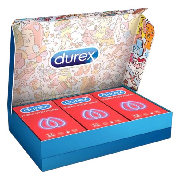 Durex Feel Intimate - plona siena prezervatyvų rinkinys (3 x 12vnt) 