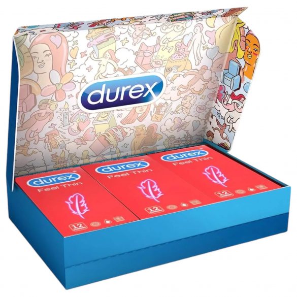 Durex Jauskitės Plonai - natūralus pojūtis prezervatyvų pakuotė (3 x 12 vnt) 