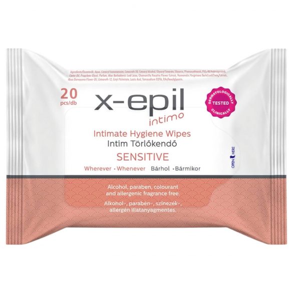 X-Epil Intimo Sensitive - intymios servetėlės (20 vnt.)