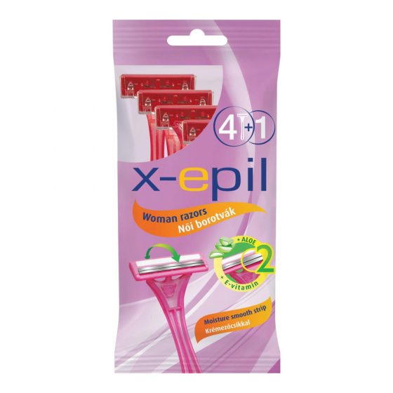 X-Epil - vienkartiniai moteriški skustuvai su 2 peiliukais (5 vnt)