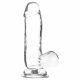 Addiction Crystal - permatomas prisiurbiamas dildo su sėklidėmis - 15 cm 