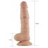 Lovetoy Real Extreme - prisisiurbiantis, su sėklidėmis dildo - 21cm (natūralus) 