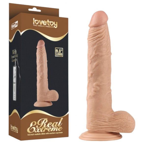 Lovetoy Real Extreme - lipnus pagrindo dildo - 24cm