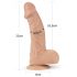 Lovetoy Real Extreme - su siurbtuku, su sėklidėmis dildo - 23 cm (natūralus)