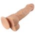 Lovetoy Real Extreme - su siurbtuku, su sėklidėmis dildo - 23 cm (natūralus)