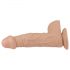 Lovetoy Real Extreme - su siurbtuku, su sėklidėmis dildo - 23 cm (natūralus)