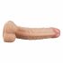 Lovetoy Real Extreme - padas su sėklidėmis G taško dildo - 21cm (natūralus)