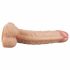 Lovetoy Real Extreme - padas su sėklidėmis G taško dildo - 21cm (natūralus)