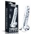 Lovetoy Flawless Clear - su prisegimu, dildo - 19 cm (skaidrus)