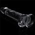 Lovetoy Flawless Clear - su siurbtuku, sėklidėmis dildo - 19cm (skaidrus) 