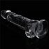 Lovetoy Flawless Clear - su prisegimu, dildo - 19 cm (skaidrus)