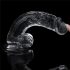 Lovetoy Flawless Clear - su siurbtuku, sėklidėmis dildo - 19cm (skaidrus) 